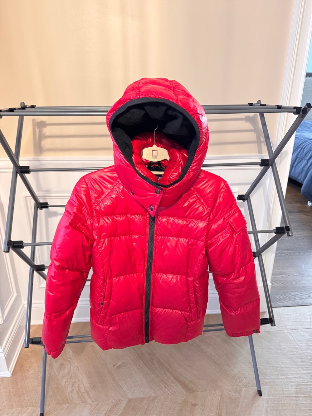 Kids Red Puffer Jacket with Hood Size 12
